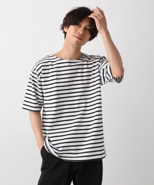 RAGEBLUE（レイジブルー）の「USAコットンバスクボーダー/796029（Tシャツ/カットソー・メンズ・ネイビー/その他/ブルー/ベージュ・MEDIUM/SMALL/LARGE）」の3枚目の写真