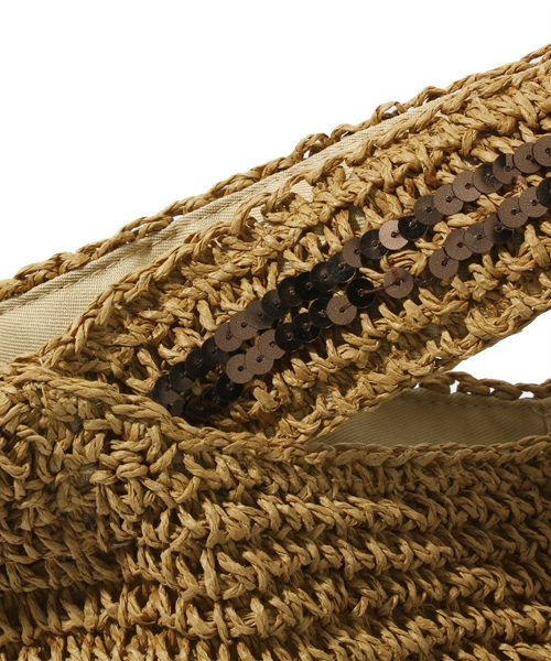 green label relaxing（グリーンレーベルリラクシング）の「GC ペーパーカゴスパンコールバッグ（トートバッグ・レディース・ブラック/ベージュ/ロイヤルブルー/ネイビー/ナチュラル/ブラウン・フリー）」の9枚目の写真