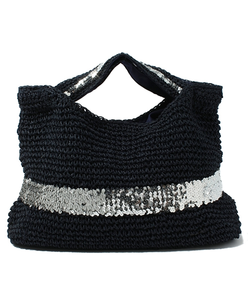 green label relaxing（グリーンレーベルリラクシング）の「GC ペーパーカゴスパンコールバッグ（トートバッグ・レディース・ブラック/ベージュ/ロイヤルブルー/ネイビー/ナチュラル/ブラウン・フリー）」の13枚目の写真