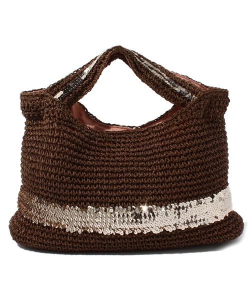 green label relaxing（グリーンレーベルリラクシング）の「GC ペーパーカゴスパンコールバッグ（トートバッグ・レディース・ブラック/ベージュ/ロイヤルブルー/ネイビー/ナチュラル/ブラウン・フリー）」の14枚目の写真