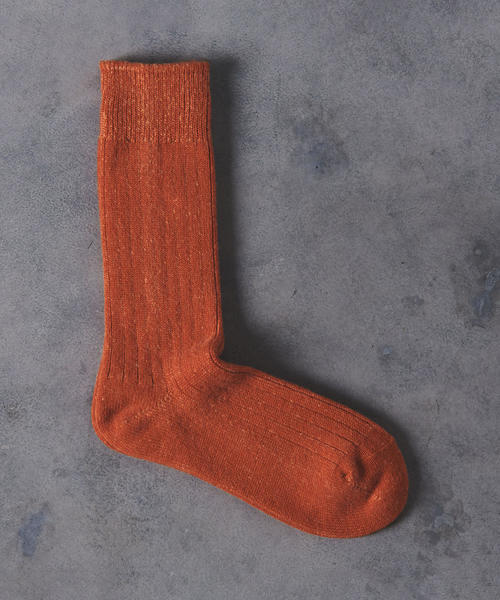 ROTOTO（ロトト）の「＜RoToTo（ロトト）＞ CO/WO RIB SOCKS（ソックス/靴下・メンズ・ホワイト/ワインレッド/ダークグリーン/ブラック/ベージュ/オレンジ・MEDIUM）」の6枚目の写真