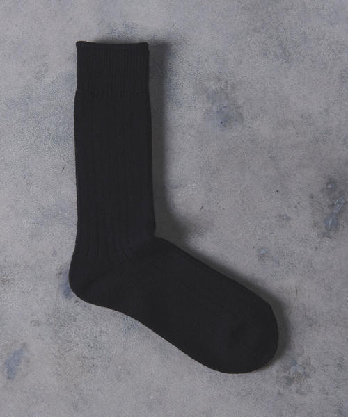 ROTOTO（ロトト）の「＜RoToTo（ロトト）＞ CO/WO RIB SOCKS（ソックス/靴下・メンズ・ホワイト/ワインレッド/ダークグリーン/ブラック/ベージュ/オレンジ・MEDIUM）」の2枚目の写真