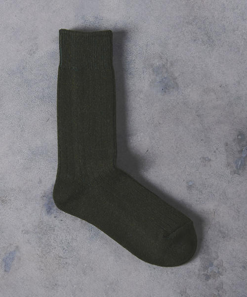 ROTOTO（ロトト）の「＜RoToTo（ロトト）＞ CO/WO RIB SOCKS（ソックス/靴下・メンズ・ホワイト/ワインレッド/ダークグリーン/ブラック/ベージュ/オレンジ・MEDIUM）」の4枚目の写真