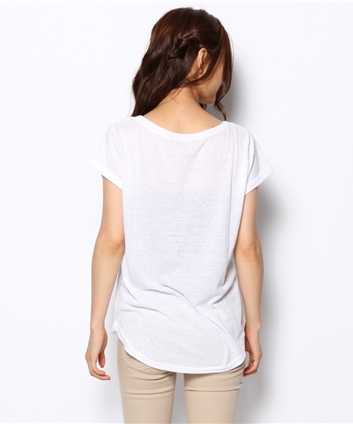 laule'a sunny side store（ラウレアサニーサイドストア）の「CALMLYハートフォトプリントTee（Tシャツ/カットソー・レディース・ホワイト・FREE）」の4枚目の写真