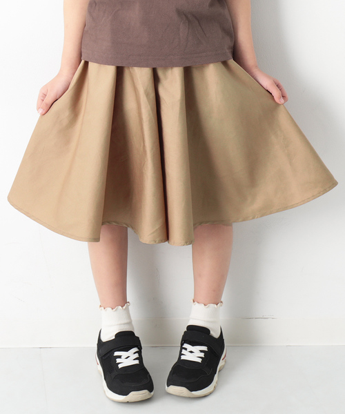 devirock（デビロック）の「ナイロンベルト付き膝下スカート（スカート・キッズ・ベージュ/ネイビー/カーキ/スモークピンク/スミクロ/テラコッタ・110cm/100cm/120cm/130cm/140cm/150cm/160cm）」の4枚目の写真