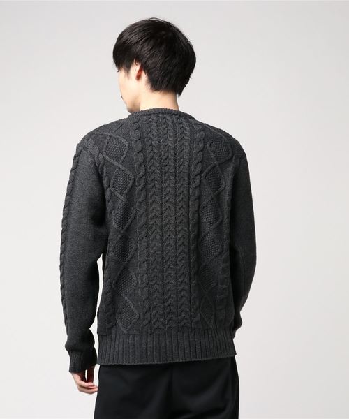 :AKM別注ケーブルクルーネックニット :AKM別注ケーブルクルーネックニット
