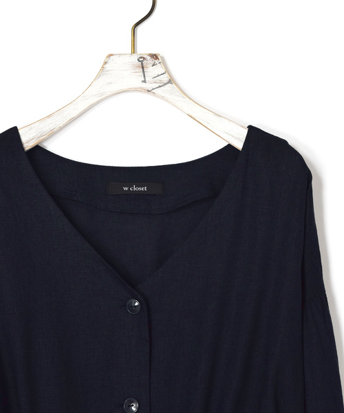 w closet（ダブルクローゼット）の「麻レーヨン羽織ワンピース（ワンピース・レディース・ネイビー/ピンク系その他/サンドベージュ/ライトベージュ/モカ/レンガ/ラベンダー/ベージュ・FREE）」の12枚目の写真