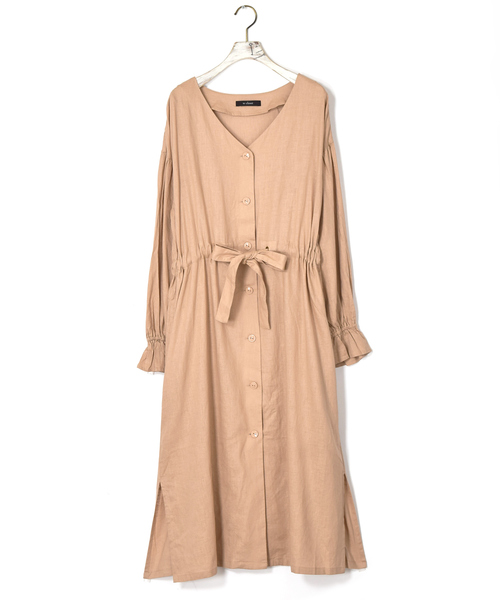w closet（ダブルクローゼット）の「麻レーヨン羽織ワンピース（ワンピース・レディース・ネイビー/ピンク系その他/サンドベージュ/ライトベージュ/モカ/レンガ/ラベンダー/ベージュ・FREE）」の20枚目の写真