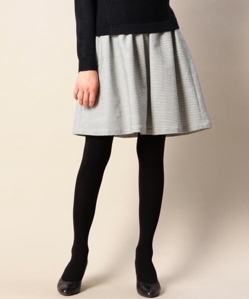 BEAUTY&YOUTH UNITED ARROWS（ビューティーアンドユースユナイテッドアローズ）の「BYSF レノクロス ギャザーフレアスカート ◆（スカート・レディース・ネイビー/ホワイト・SMALL/MEDIUM）」の11枚目の写真