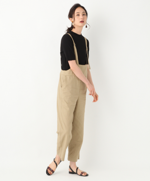 GLOBAL WORK(グローバルワーク)の「リネンテーパーキャミサロペ(サロペット/オーバーオール・レディース・ブラック/ベージュ/ネイビー・MEDIUM/LARGE)」の7枚目の写真
