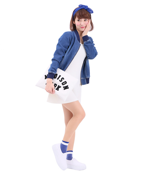 WEGO（ウィゴー）の「WEGO/フィットフレアワンピース（ワンピース・レディース・オフホワイト/ブルー/ライトイエロー・FREE）」の13枚目の写真