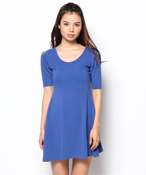 WEGO（ウィゴー）の「WEGO/フィットフレアワンピース（ワンピース・レディース・オフホワイト/ブルー/ライトイエロー・FREE）」の8枚目の写真