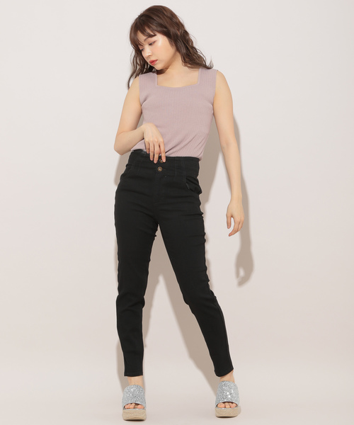 apres jour（アプレジュール）の「ハイウエストスキニーパンツ【ZOZOTOWN限定アイテム】（デニムパンツ・レディース・ブラック/インディゴブルー・SMALL/MEDIUM）」の9枚目の写真