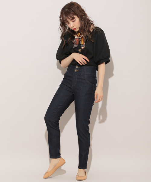 apres jour（アプレジュール）の「ハイウエストスキニーパンツ【ZOZOTOWN限定アイテム】（デニムパンツ・レディース・ブラック/インディゴブルー・SMALL/MEDIUM）」の14枚目の写真