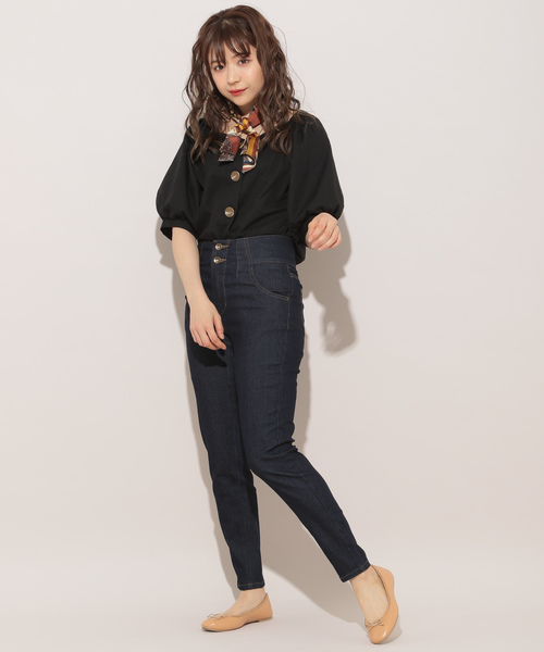 apres jour（アプレジュール）の「ハイウエストスキニーパンツ【ZOZOTOWN限定アイテム】（デニムパンツ・レディース・ブラック/インディゴブルー・SMALL/MEDIUM）」の15枚目の写真