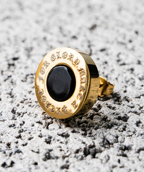 Pledge（プレッジ）の「【Bk】【Pledge（プレッジ）】オニキスピアス（片耳）（ピアス（片耳用）・メンズ・ブラック/シルバー/ゴールド・FREE）」の5枚目の写真