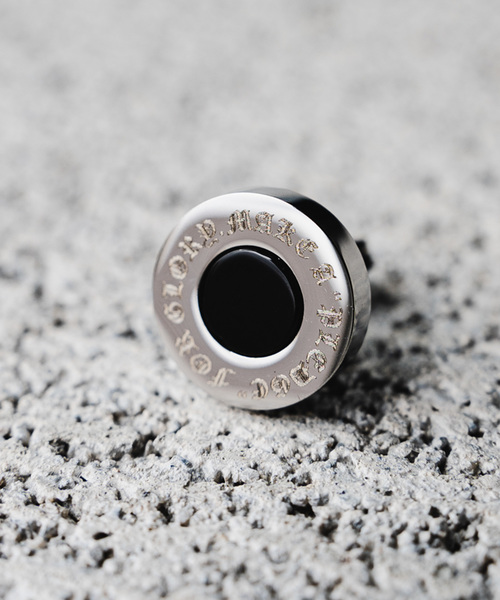 Pledge（プレッジ）の「【Bk】【Pledge（プレッジ）】オニキスピアス（片耳）（ピアス（片耳用）・メンズ・ブラック/シルバー/ゴールド・FREE）」の6枚目の写真