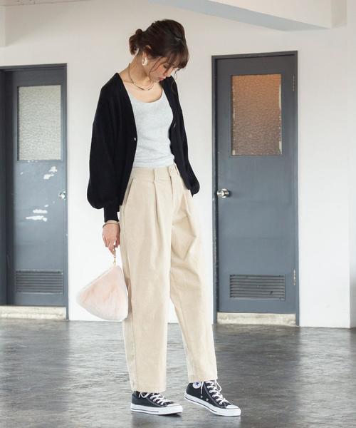 coen（コーエン）の「【ムック本掲載】USAコットンコーデュロイセミワイドタックパンツ（その他パンツ・レディース・ナチュラル/ブラック/ベージュ・MEDIUM/SMALL/LARGE）」の18枚目の写真