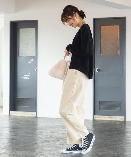 coen（コーエン）の「【ムック本掲載】USAコットンコーデュロイセミワイドタックパンツ（その他パンツ・レディース・ナチュラル/ブラック/ベージュ・MEDIUM/SMALL/LARGE）」の17枚目の写真