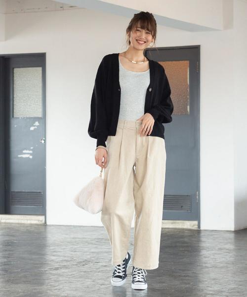 coen（コーエン）の「【ムック本掲載】USAコットンコーデュロイセミワイドタックパンツ（その他パンツ・レディース・ナチュラル/ブラック/ベージュ・MEDIUM/SMALL/LARGE）」の15枚目の写真