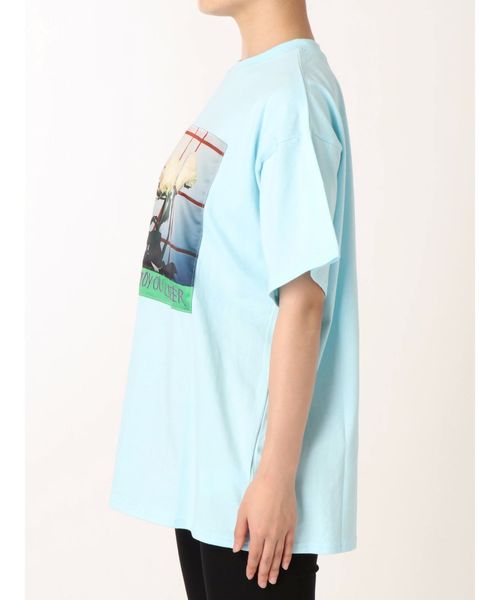 jouetie（ジュエティ）の「ローズフォトBIG T（Tシャツ/カットソー・レディース・ライトブルー/ブラック/オフホワイト・MEDIUM）」の5枚目の写真