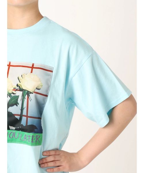 jouetie（ジュエティ）の「ローズフォトBIG T（Tシャツ/カットソー・レディース・ライトブルー/ブラック/オフホワイト・MEDIUM）」の8枚目の写真