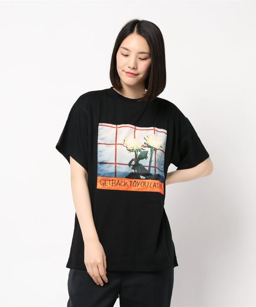 jouetie（ジュエティ）の「ローズフォトBIG T（Tシャツ/カットソー・レディース・ライトブルー/ブラック/オフホワイト・MEDIUM）」の10枚目の写真