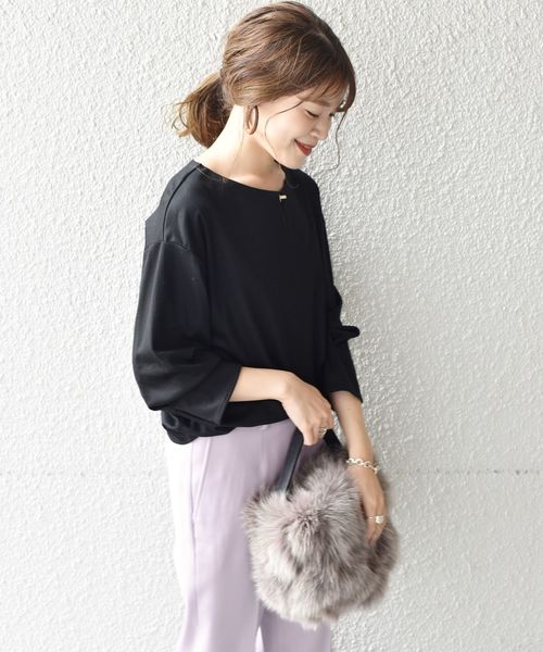 SHIPS(シップス)の「2WAYパーツロングスリーブプルオーバー(Tシャツ/カットソー・レディース・ライトグレー/ブラック/ピンク系その他・ONE SIZE)」の6枚目の写真