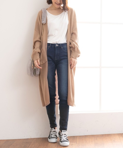Newlyme(ニューリーミー)の「極温!!裏起毛スキニーデニム(デニムパンツ・レディース・ダークインディゴブルー/ブルー系その他/ライトインディゴブルー/インディゴブルー/ブラック・SMALL/MEDIUM/LARGE/X-LARGE/X-SMALL/XX-LARGE)」の21枚目の写真