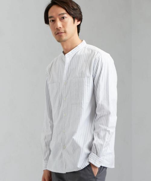 green label relaxing（グリーンレーベルリラクシング）の「SC ナチュラルフィットオックス バンドカラー LS シャツ（シャツ/ブラウス・メンズ・モカ/ブラック/ホワイト・SMALL/LARGE/X-LARGE/MEDIUM）」の2枚目の写真