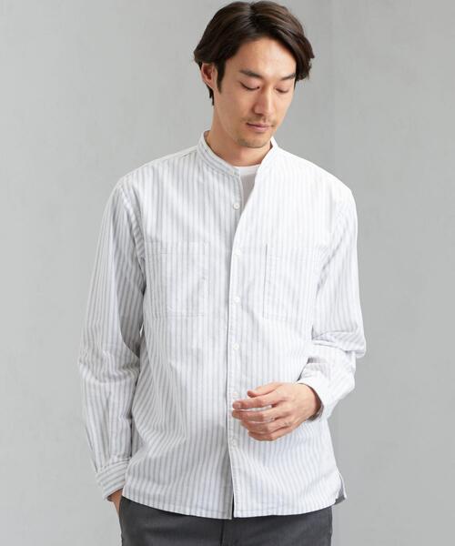 green label relaxing（グリーンレーベルリラクシング）の「SC ナチュラルフィットオックス バンドカラー LS シャツ（シャツ/ブラウス・メンズ・モカ/ブラック/ホワイト・SMALL/LARGE/X-LARGE/MEDIUM）」の19枚目の写真