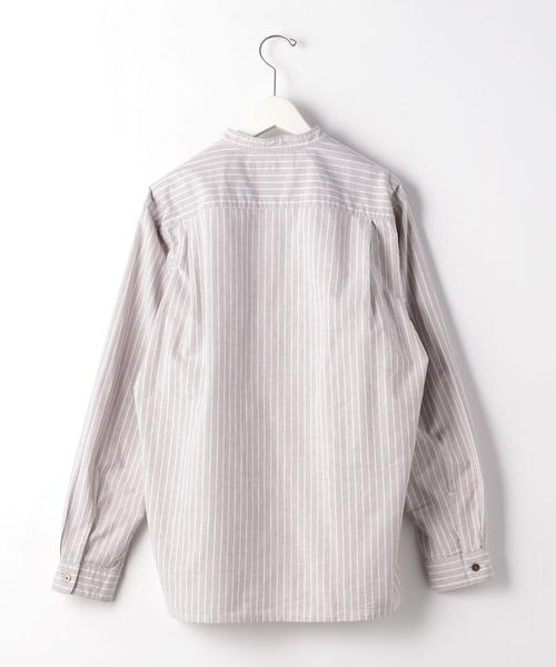 green label relaxing（グリーンレーベルリラクシング）の「SC ナチュラルフィットオックス バンドカラー LS シャツ（シャツ/ブラウス・メンズ・モカ/ブラック/ホワイト・SMALL/LARGE/X-LARGE/MEDIUM）」の4枚目の写真