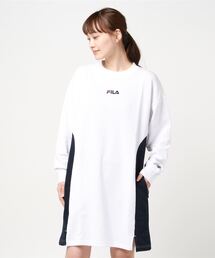 FILA | 【FILA/フィラ】スウエットスリット入りワンピース　ブランドロゴ刺繍(ワンピース)