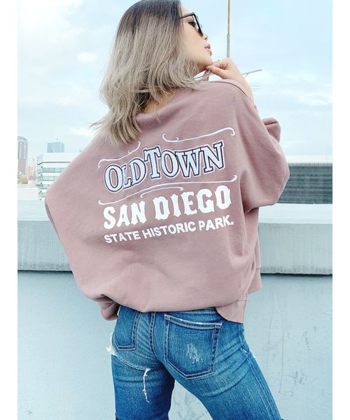 GYDA(ジェイダ)の「OLDTOWNドルマンスウェットTOPS(スウェット・レディース・ベージュ/ネイビー/カーキ/ピンク/オフホワイト・FREE)」の12枚目の写真