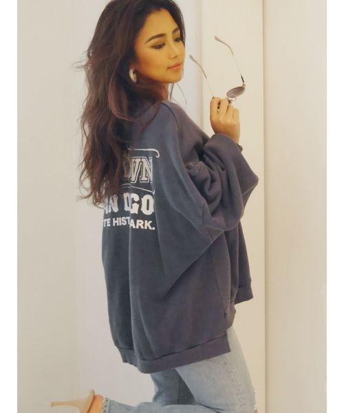 ダメージドルマンレタリングスウェット KSG20719 BTMK SWEATER Damage Knit MY911N01 ランダムに大小様々な