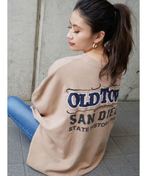 GYDA(ジェイダ)の「OLDTOWNドルマンスウェットTOPS(スウェット・レディース・ベージュ/ネイビー/カーキ/ピンク/オフホワイト・FREE)」の6枚目の写真