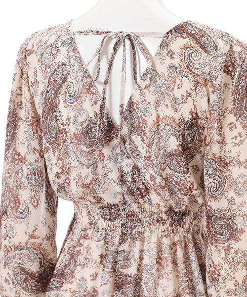 fifth（フィフス）の「エスニックプリントカシュクールワンピース（ワンピース・レディース・イエロー/ベージュ・MEDIUM）」の9枚目の写真