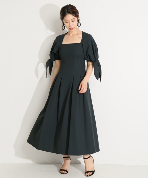 Par Vermeil ワンピース Iena ヴェルメイユパーイエナ のファッション Par リボンスリーブデコルテワンピース ワンピース Vermeil