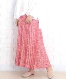 花柄ロングプリーツスカート