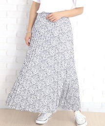花柄ロングプリーツスカート