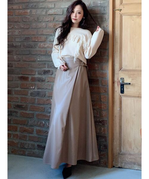 RESEXXY（リゼクシー）の「フェイクレザーフレアスカート（スカート・レディース・ブラック/ベージュ/ブラウン・FREE）」の8枚目の写真