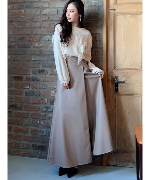 RESEXXY（リゼクシー）の「フェイクレザーフレアスカート（スカート・レディース・ブラック/ベージュ/ブラウン・FREE）」の6枚目の写真