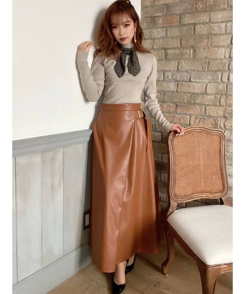 RESEXXY（リゼクシー）の「フェイクレザーフレアスカート（スカート・レディース・ブラック/ベージュ/ブラウン・FREE）」の18枚目の写真