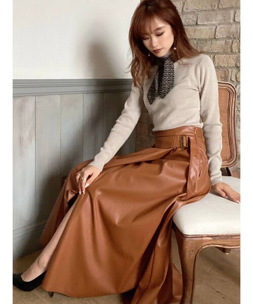 RESEXXY（リゼクシー）の「フェイクレザーフレアスカート（スカート・レディース・ブラック/ベージュ/ブラウン・FREE）」の21枚目の写真