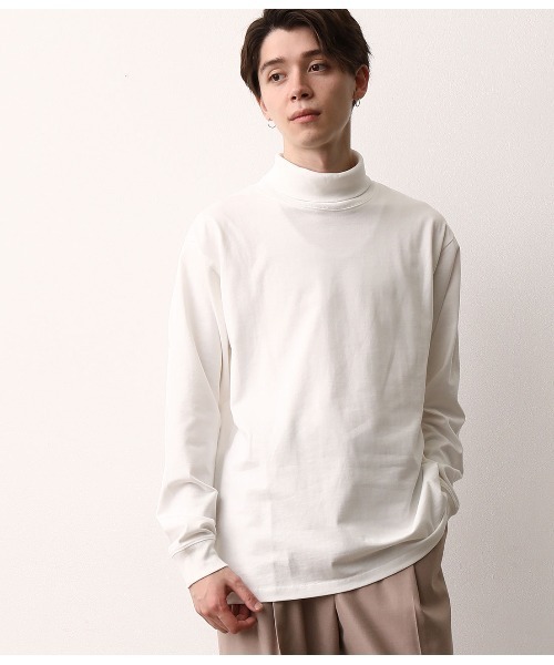 JUNRED（ジュンレッド）の「タートルネックロングスリーブT　（Tシャツ/カットソー・メンズ・ホワイト/ブラック・S/M/L）」の2枚目の写真