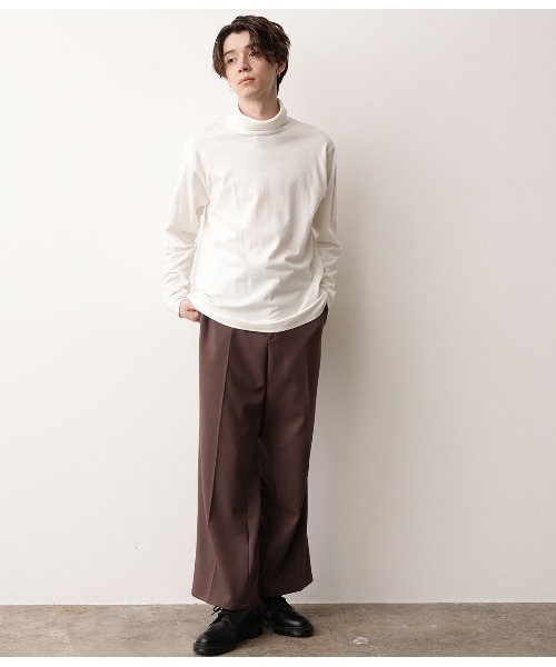 JUNRED（ジュンレッド）の「タートルネックロングスリーブT　（Tシャツ/カットソー・メンズ・ホワイト/ブラック・S/M/L）」の4枚目の写真