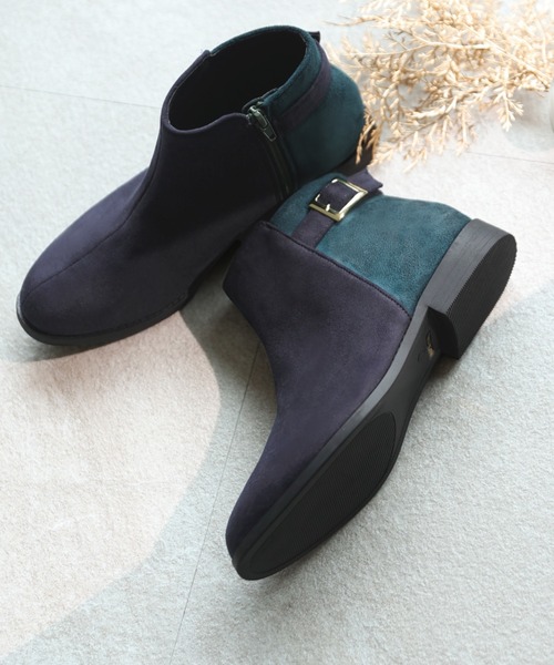 VIVIAN（ヴィヴィアン）の「軽量ソール＆ローヒールベルテッドショートブーツ（ブーツ・レディース・グレー系その他3/ブラック系その他2/その他4/ホワイト×カーキブラウン/アッシュブラウン/ブラウン系その他5/ブラウン系その他6/ダークアッシュ/ブルーグリーン/D/E/ブラック系その他3・S/LL/L/M）」の10枚目の写真