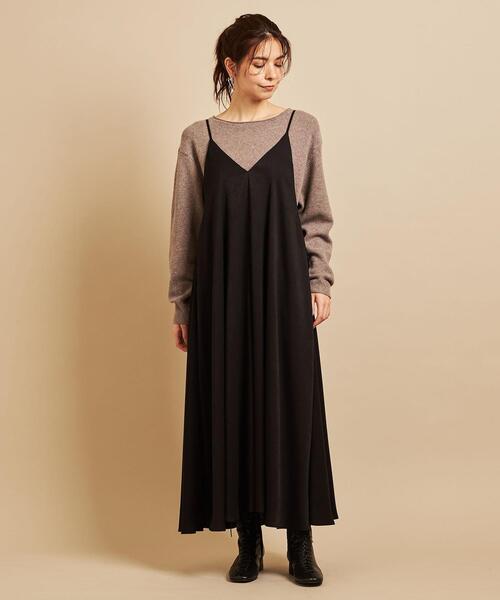 【美品】 ユナイテッドアローズ シャーリング 2way キャミソール ワンピース BALLSEY（ボールジィ）の「シャーリングジャカード 2-way