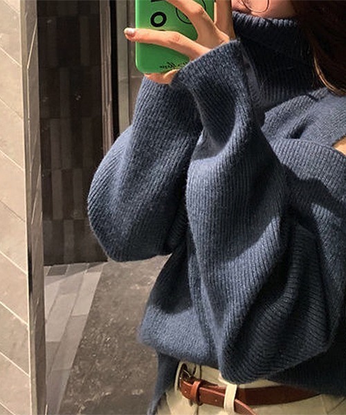 セール Yuga ハイネック オフショルダー ニットトップス ニット セーター Frp エフアールピー のファッション通販 Zozotown