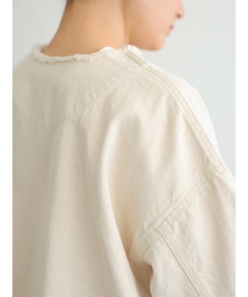 AMERICAN HOLIC（アメリカンホリック）の「ノーカラーCPOブルゾン（ブルゾン・レディース・オフホワイト/インディゴブルー・FREE）」の18枚目の写真